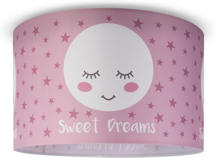 Paco Home - Deckenlampe Kinderzimmer Pendelleuchte Baby Lampenschirm Stoff Rund Sterne Design 2 (Ø45,5 cm), Deckenleucht...