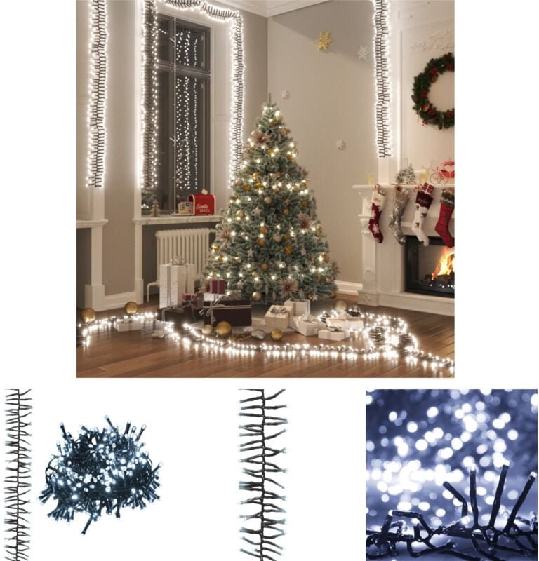 Thumbnail - The Living Store LED-Lichterkette mit 3000 LEDs Kaltweiß 23 m PVC - Weihnachtsbeleuchtung