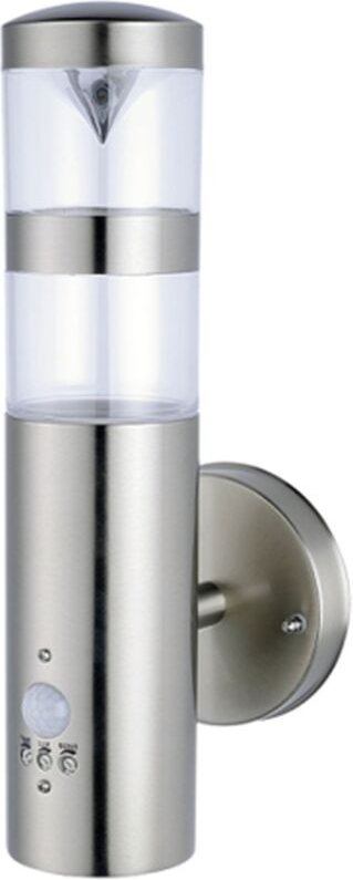 Licht-erlebnisse - Außenleuchte Wand Edelstahl Bewegungssensor GU10 IP44 warmweißes Licht 3000 k 350 lm 33 cm hoch