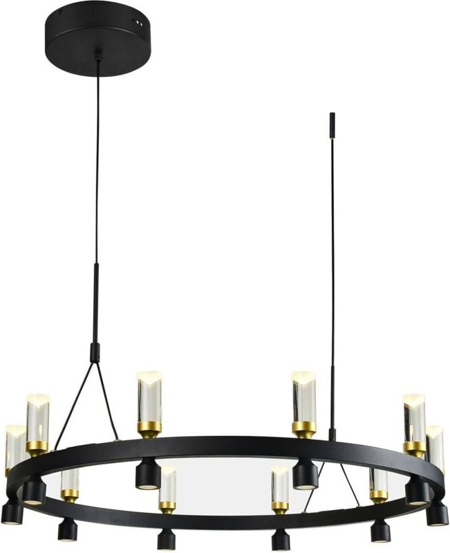 Thumbnail - Almelo - Moderner LED-Anhänger Schwarz, Gold, Warmweiß 3000K 2920lm - Italux