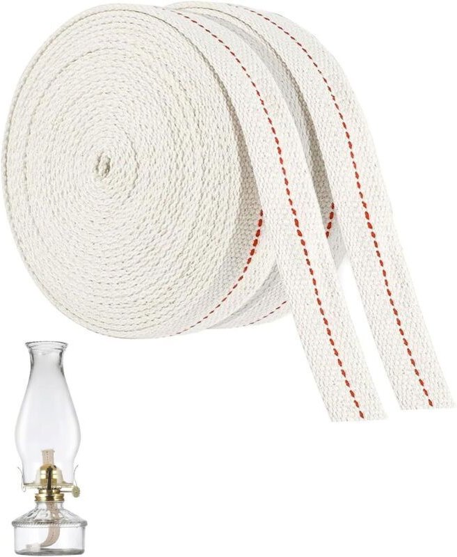 Öllampendocht aus Baumwolle, 4 m lang. Hochwertiger 10-mm-Öllampendocht, Petroleumlampendocht, Lampendocht, Glasfaserdoc...