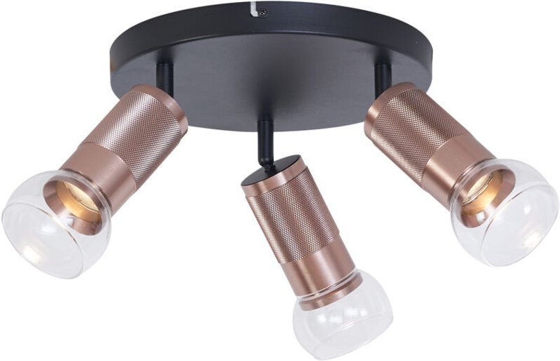 Runder Deckenstrahler Dunkelbronze Rund 3-flammig Verstellbar - Veerle