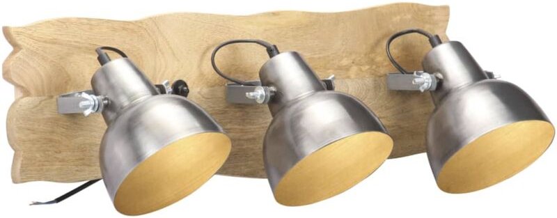 Thumbnail - Wandlampe Industriestil Silbern 68x23 cm E27 Mangoholz Vidaxl