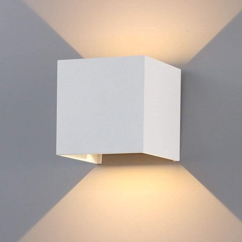 12W Wandleuchte Innen/Außen mit verstellbarem Abstrahlwinkel, 3000K Warmweiß LED Wandlampe, IP65 Wasserdicht, für Wohnzi...