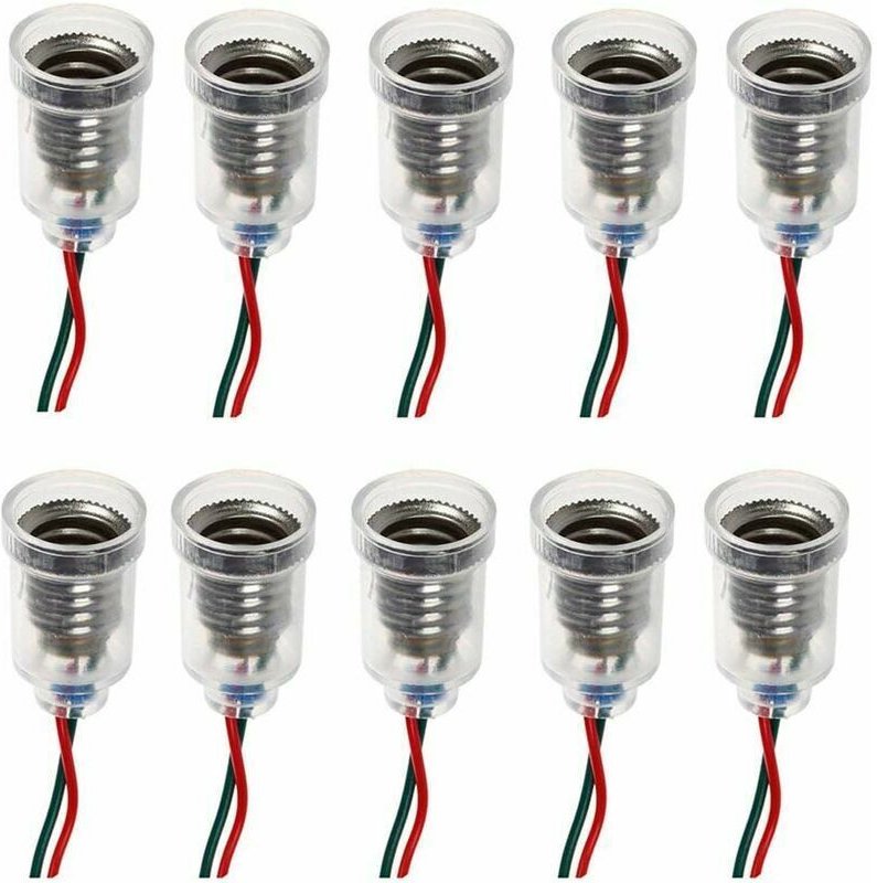 Jalleria - E10 LED-Lampen, Schraubsockel, kleine Kerzenbirnen, Halterung für kleine Glühbirnen, Lampenfassung mit Drahtf...