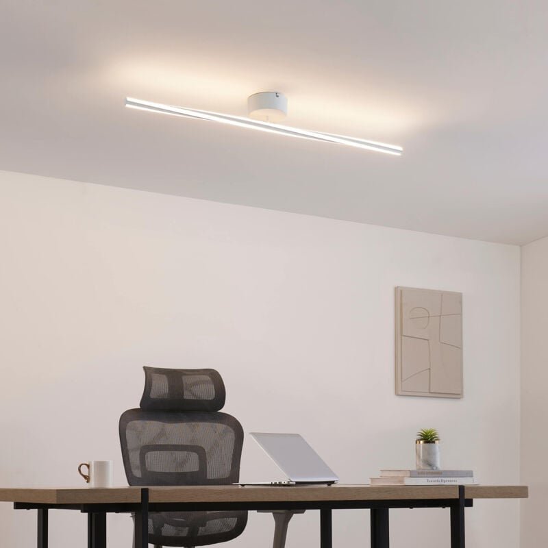 Kosilum - Schlanke lange dimmbare Aluminium Wand- oder Deckenleuchte weiß 100 cm - Telvo