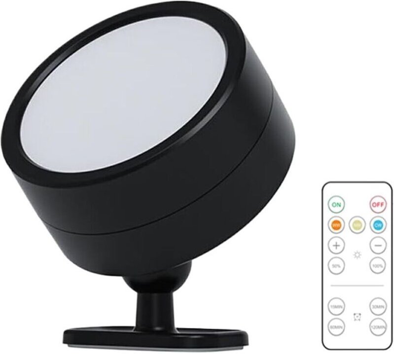 Dekorative Wandleuchte mit Fernbedienung. LED-Lichtquelle mit Fernbedienung und Schalter. Wandleuchte aus ABS, schwarz, ...