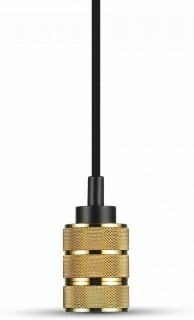 V-TAC 2-Ring-LED-Kronleuchter aus Metall mit E27-Lampenfassung (max. 60 W), Farbe Gold