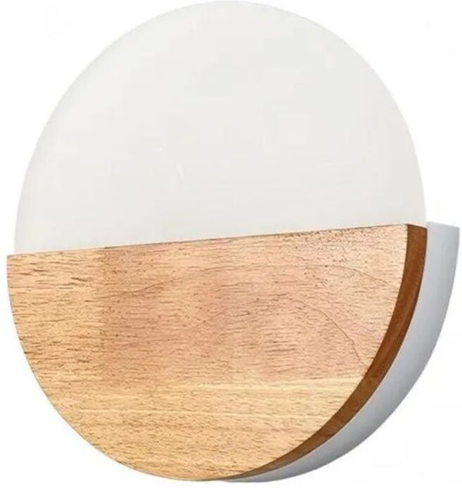 Wandleuchte für den Innenbereich, 6 W LED, warmweiß – Kreative runde Wandleuchte aus Holz und Acryl – 1 Stück