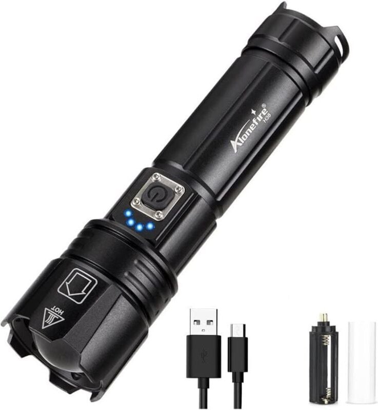 H38 Ultrahelle, leistungsstarke taktische LED-Taschenlampe, superhell, zoombar, wiederaufladbar, wasserdicht, 5 Modi mit...