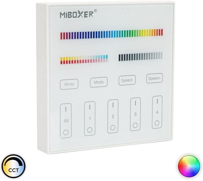 Efectoled - Fernebdienung rf für LED-Dimmer rgb + cct 4 Zonen MiBoxer B4 Weiß