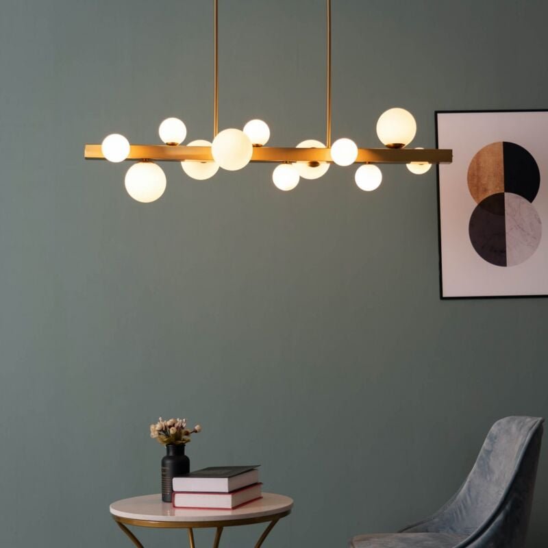 Große Aufhängung mit 12 weißen Kugeln - Oromia