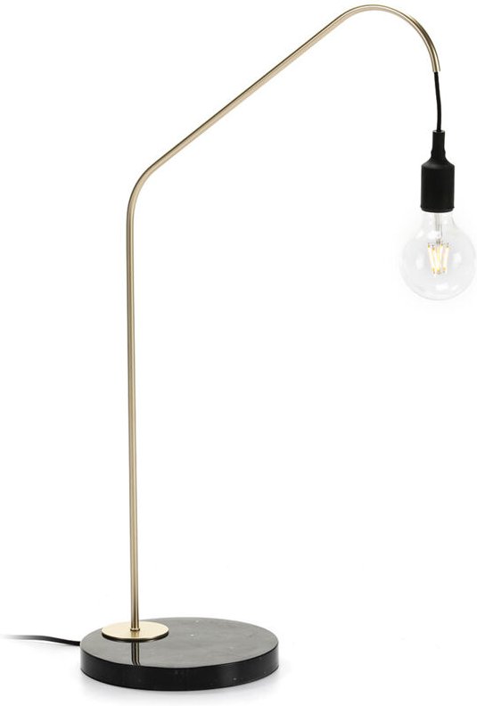 Tischlampe 35X25X58 Schwarzer Marmor/Goldenes Metall