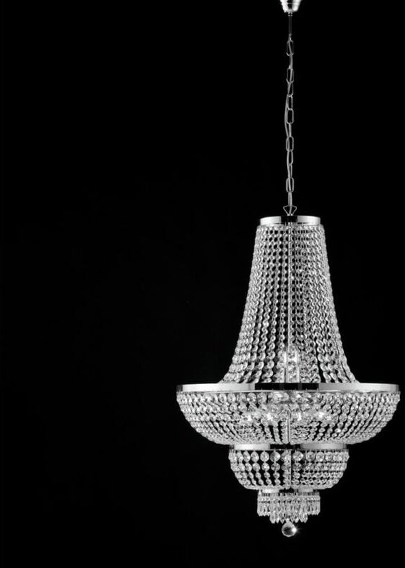 Bonetti Illumina - Mozart - Kronleuchter aus Eisen und verchromtem Messing mit Strasssteinen 10 Lichter 155 - Ø65 - BL18...