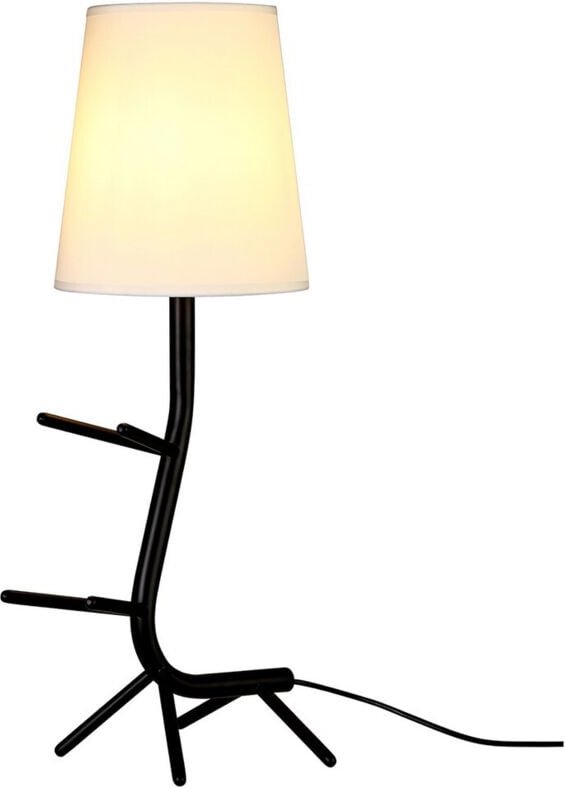 Inspired Mantra Fusion Centipede Centipede Tischlampe mit Schirm, 1 x E27, Schwarz / Weiß