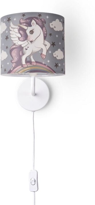 Tischleuchte Kinderzimmer Wandleuchte Straße Feuerwehr Lampenschirm Stoff Rund Wandleuchte - Weiß, Design 4 (Ø18 cm) - P...