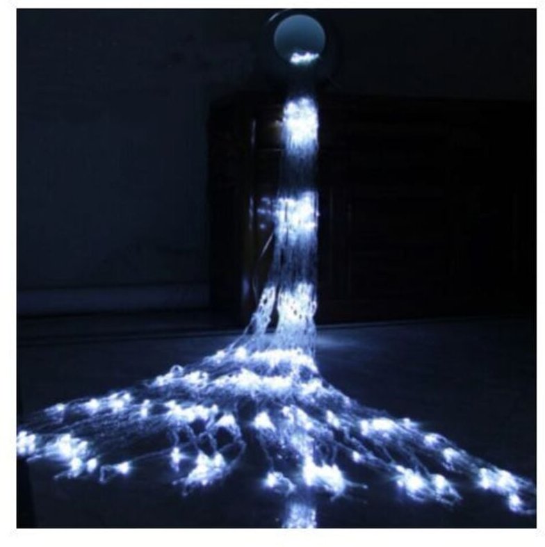 Lichterkette mit Wasserfall-LED-Lichterkette, Wasserfluss, Schneeeffekt, Vorhang, Lichterkette, hängend, funkelndes Wass...
