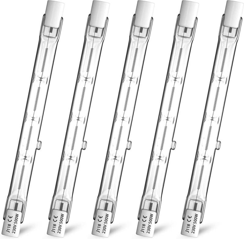 R7s 118 mm 500 W 11000 lm lineare Halogenlampen, Warmweiß 2800 K, dimmbare J-Typ-Glühbirne, doppelseitige lineare Flutli...