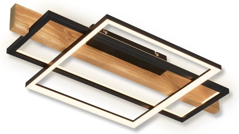 LED Deckenlampe Holz LED Deckenleuchte Wohnzimmer Schlafzimmer Dimmbar Backlight