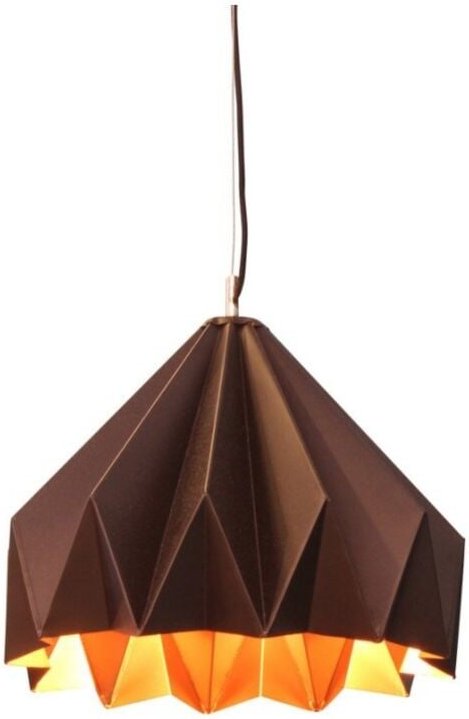 Thumbnail - 010625 – Pendelleuchte aus Origami-Metall, Ø30 x 20 cm – schwarzes Interieur - Opjet