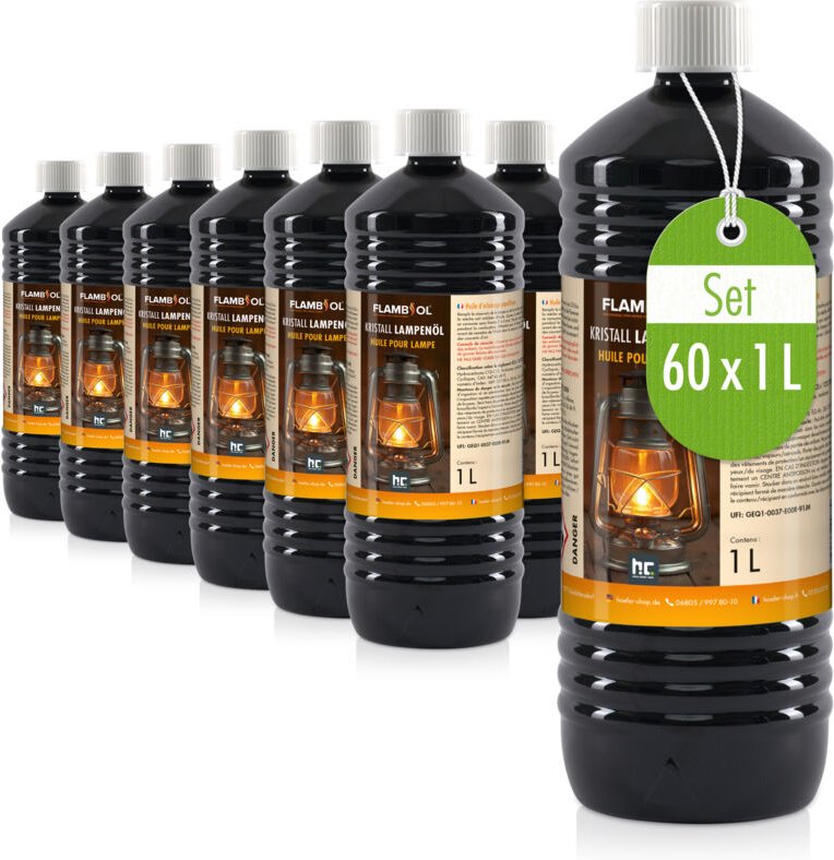 60x 1 l flambiol® Lampenöl Hochrein Kristallklar