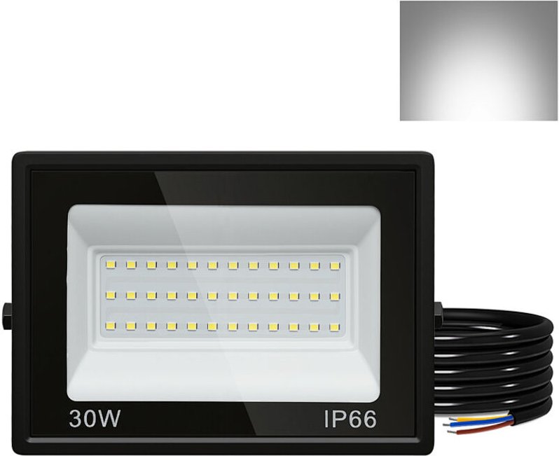 Wolketon LED-Fluter, LED-Strahler, IP66 Außenstrahler, 120° Abstrahlwinkel, 30W 2 Stück, Arbeitsleuchte Kaltweiß 6000K