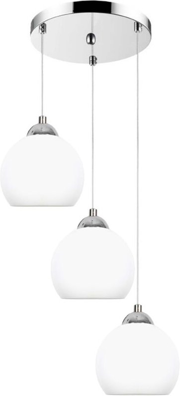 Chrom-Deckenhängelampe mit weißem Lampenschirm OLEX 13-682