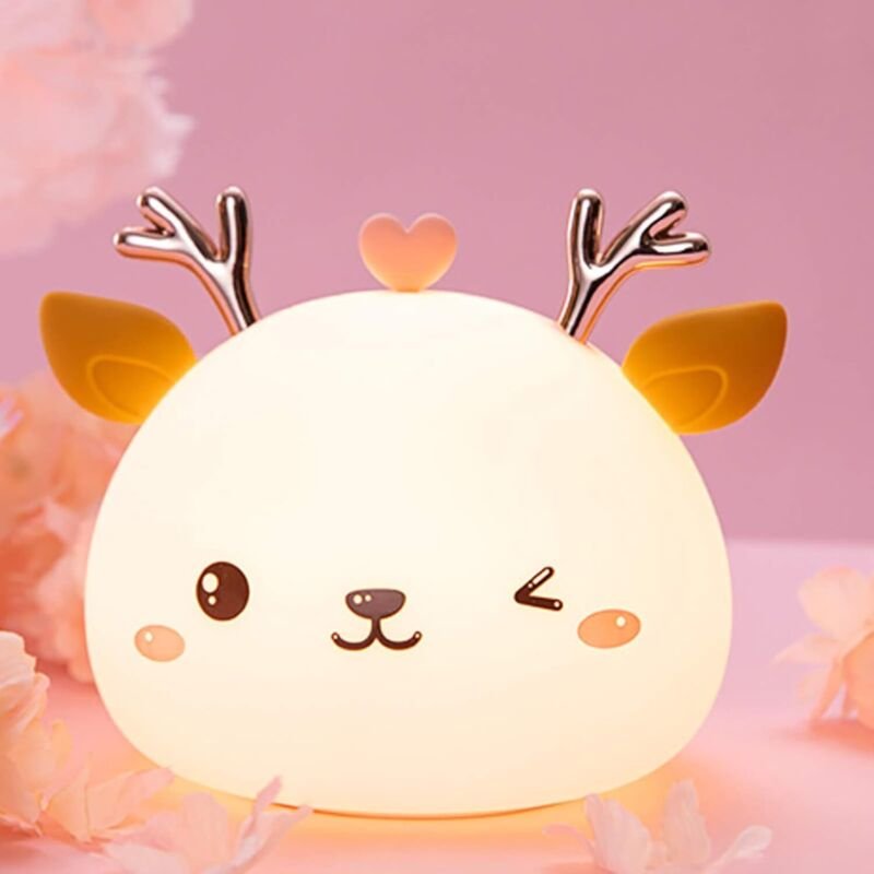 Keramik-LED-Licht – 7 Farben – Soft-Touch-Silikon – für Schlafzimmer und Babys (über USB wiederaufladbar)