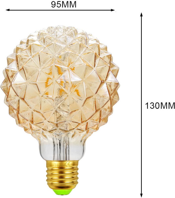 Retro Unregelmäßige Birne Ananas Bohrer 220V 4W 2700K Outdoor Ananas G95 Gold