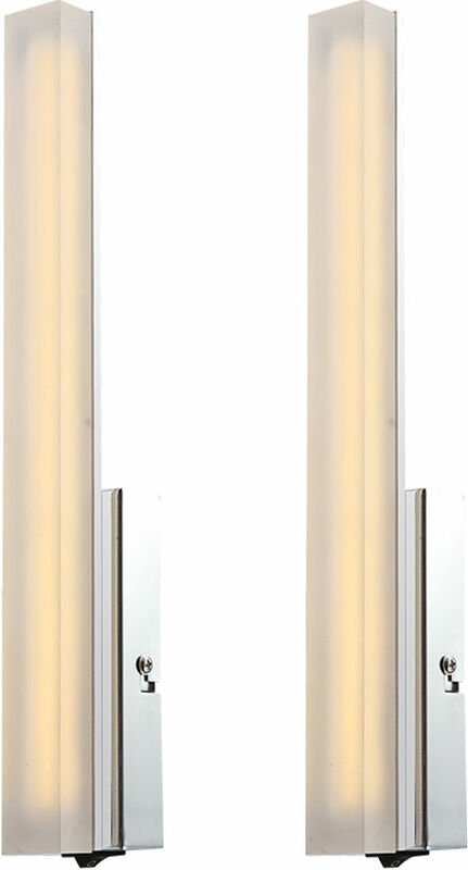 2er Set led Design Wand Leuchten Wohn Zimmer Beleuchtung Flur Chrom Lampen Höhe 33 cm
