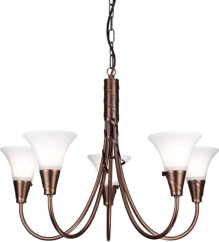 Elstead - Emily - 5 leichtes mehrarmiges Kronleuchter-Kupfer-Finish, E14
