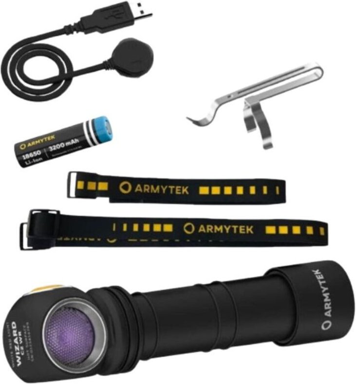 Armytek - Lampe 1100 Lm White & Ultraviolet led Wizard C2 wuv F08901UF