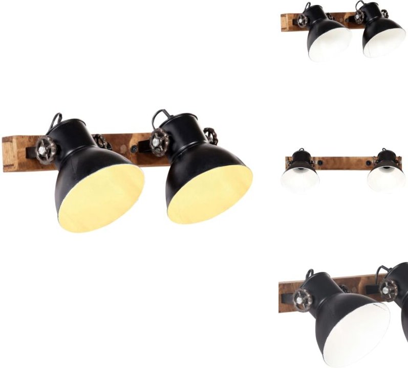 Wandlampe Industriestil Schwarz 45x25 cm E27 - Industrielampen - Wandlampentyp - Eisenmöbel - Wohnraumbeleuchtung - Deko...