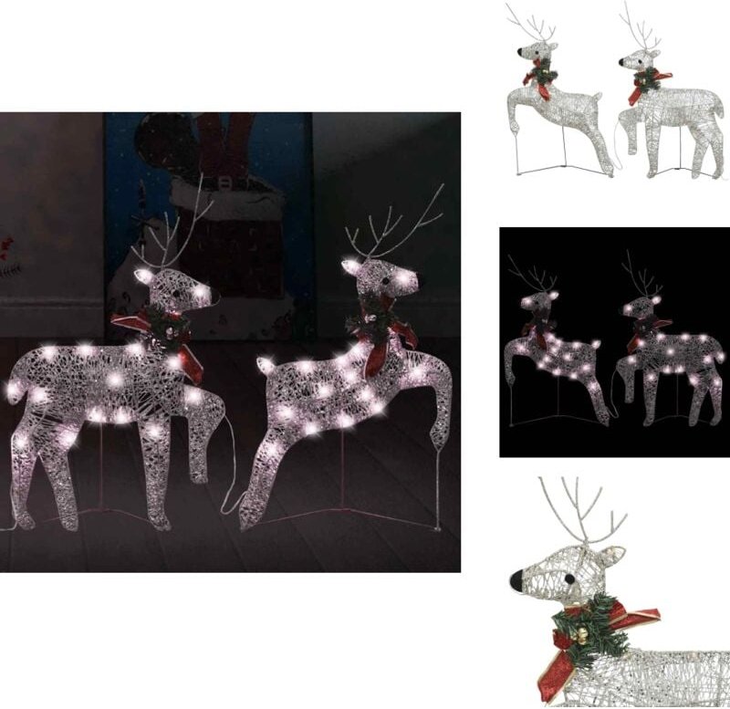 Thumbnail - LED-Rentiere 2 Stk. Gold 40 LEDs - Weihnachtsschmuck - LED-Beleuchtung - Rentierdeko - Outdoor-Dekoration - Indoor-Dekor...