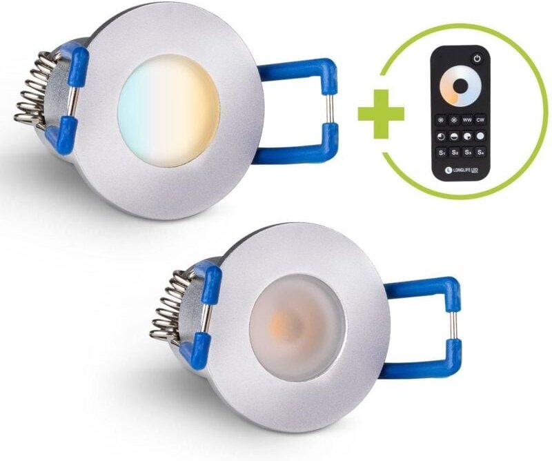 Einbaustrahler Mini Livorno 3W CCT 2700K-6500K IP65 - Farbe: silber - Anzahl: 2x
