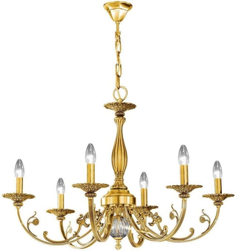 Pisani Kronleuchter mit mehreren Armen, 6 helles französisches Gold - Kolarz