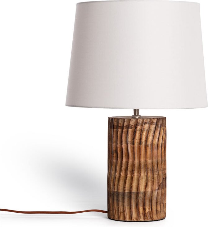 Tischlampe Holz Shruti Iluzzia Weiß