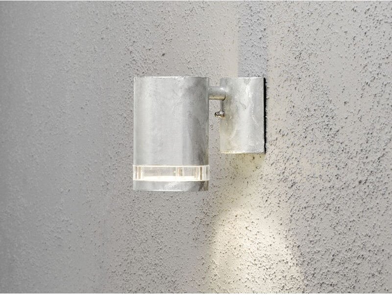 Konstsmide - led Design Außenwandleuchte Downlight aus Stahl Höhe 13cm, Silber