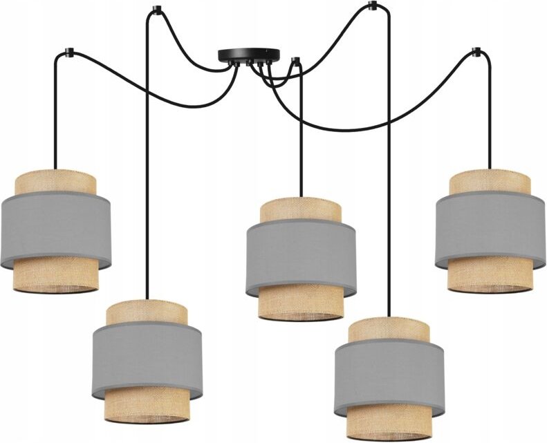 Hängelampe, Deckenleuchter, Lampenschirm, Boho Juta