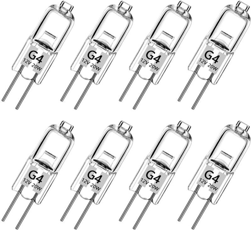 G4-Halogenlampe, G4-Warmweiß-Glühbirne, 12 V, 20 W, 2800 K, 240 lm, dimmbar, Halogenlampe, klare Kapsellampe für Pucklic...