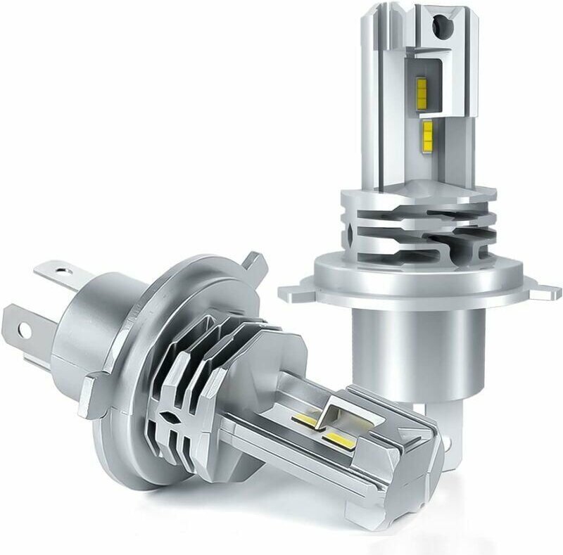 DPZO H4 LED-Lampe, Weiß 6500 K, Umrüstsatz für Fern-/Abblendlicht 12 V-24 V (2er-Pack) – DPZO