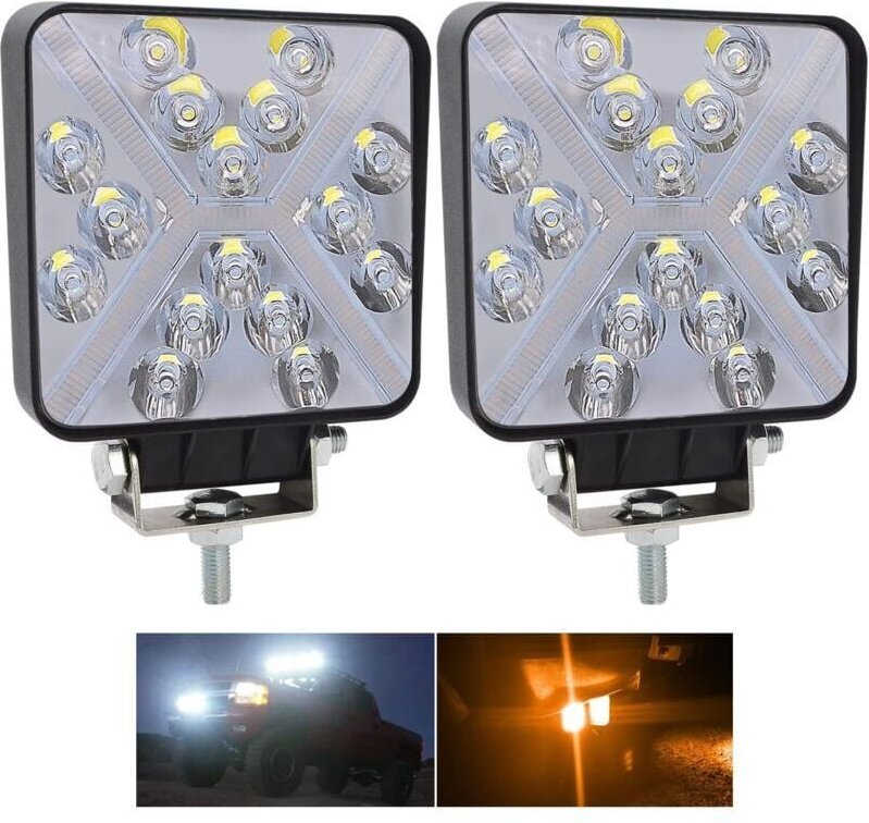 LED-Arbeitsscheinwerfer (12V, 48W, 4 Zoll), IP67 wasserdicht, Spot-Flutlicht, für Auto/Traktor/Motorrad/LKW/Offroad/Boot