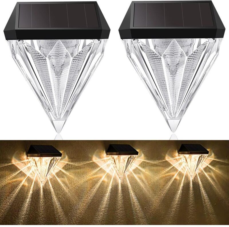 Lntyq Solarleuchten für den Garten, 2 Stück, Solarbeleuchtung, warmweiß, IP44, wasserdicht, dekorative Solarleuchten für...