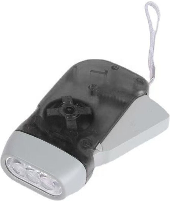 3 LED Dynamo-Taschenlampe - Grau
