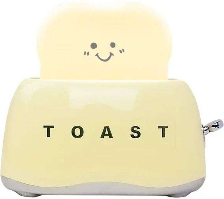 Wiederaufladbares Toaster-Nachtlicht mit Smiley-Gesicht, ideal als Schreibtischdekoration, niedliche Dekolampe für Schla...