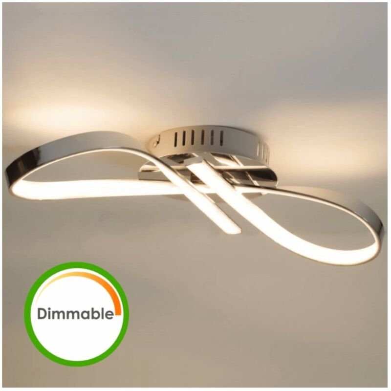 Thumbnail - Kosilum - Design Chrom-Deckenleuchte led Unendlichband dimmbar - Acht