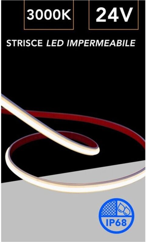 Trade Shop - copy of STRISCIA LED COB LUCE 4000K 6500K 3000K BOBINA 50 MT 24V SMD 500W 8 MM COB-50M-324 -