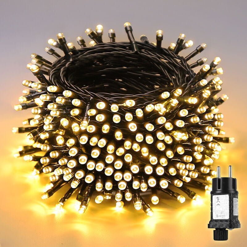 5m 50er LED Lichterkette Weihnachtsbaum, Christbaumbeleuchtung Außen Wasserdicht Lichterkette mit 8 Modi und Memory für ...