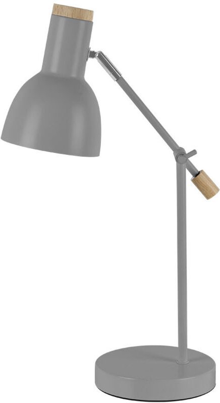 Tejo Schreibtischlampe 1xe27 grau/buche verstellbar 50x15x16,5cm