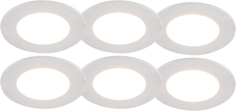 6er Set Einbaustrahler weiß inkl. led 3-Stufen dimmbar IP65 - Blanca